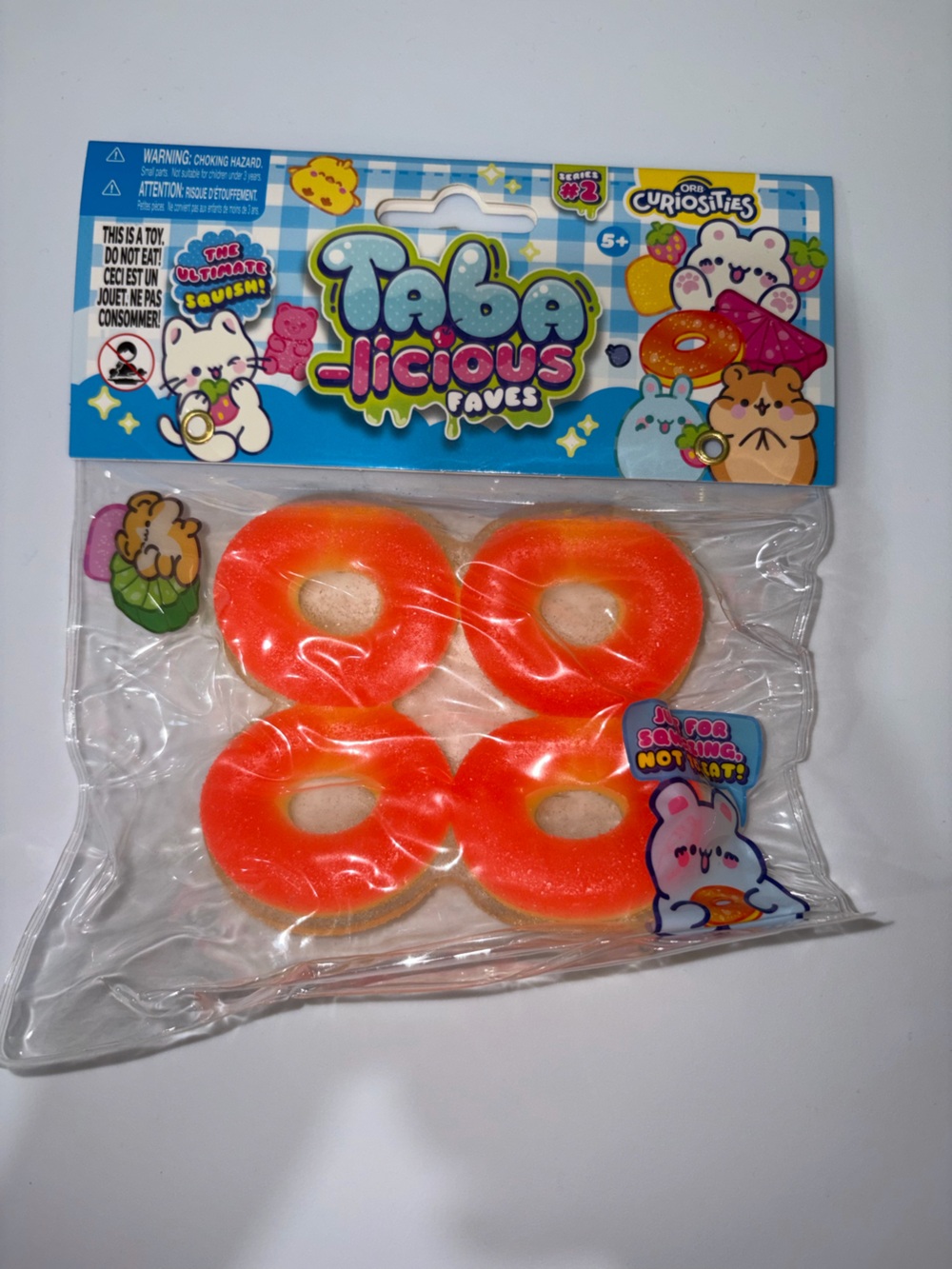 Taba-licious Peach Ring Squishy Set Kawaii Sensory Fidget Toys NIP
